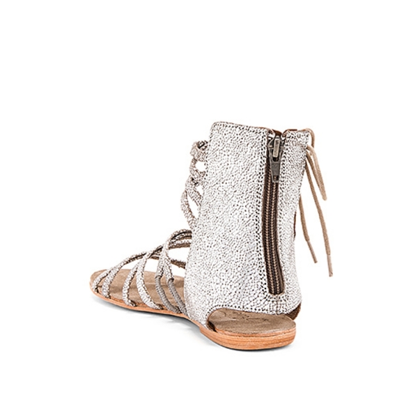 NWOB Free People Juliette Wrap Sandal In Silver - Picture 3 of 6
